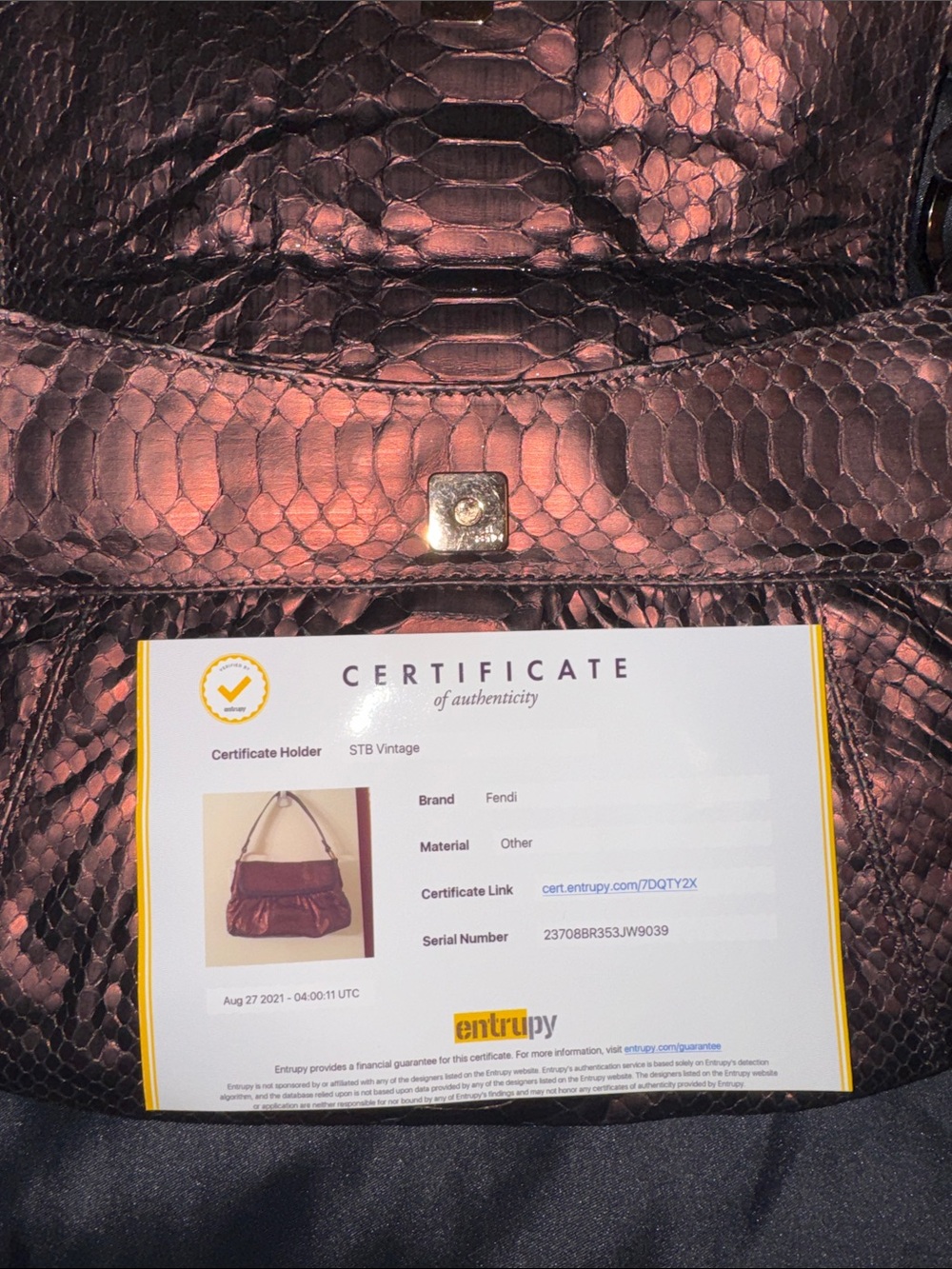 Fendi Bolso Python Metallic Bag - Picture 7 of 10